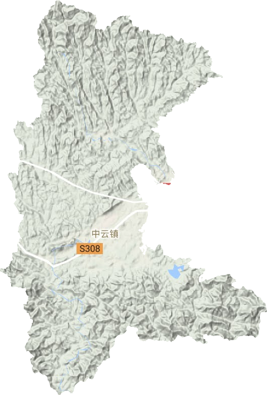 中云镇地形地图
