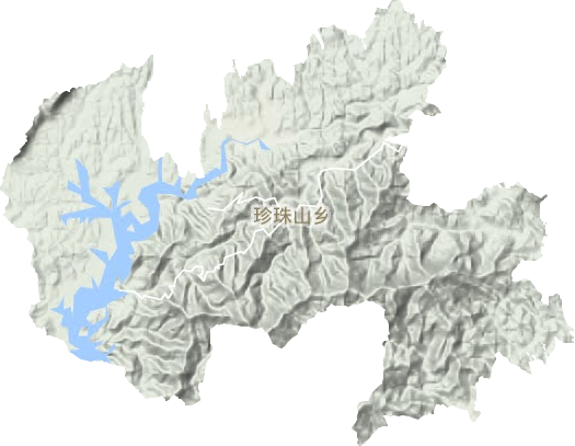 珍珠山乡地形地图