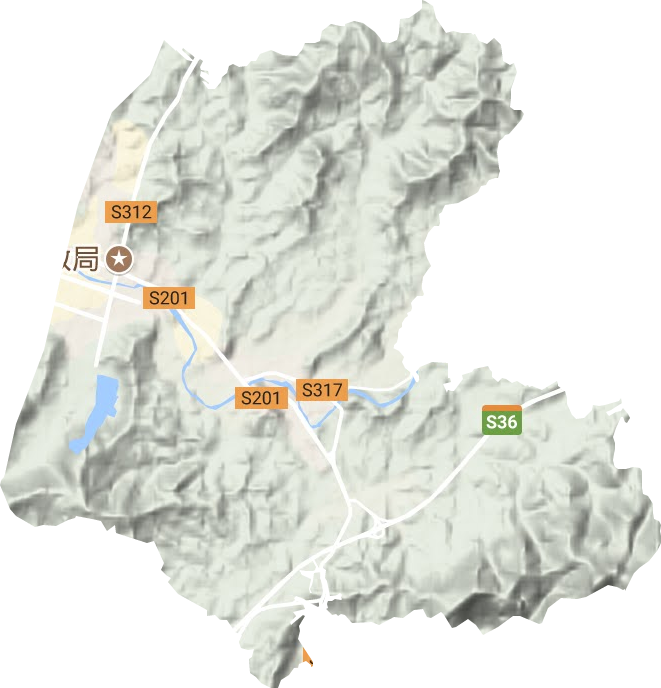 新营街道地形地图