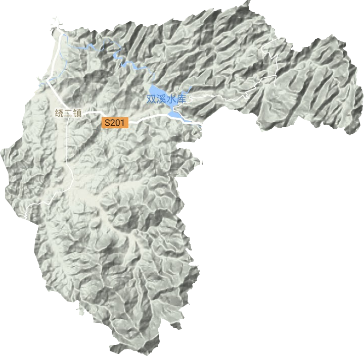 绕二镇地形地图
