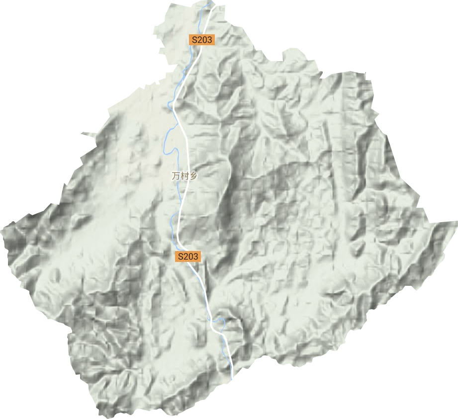 万村乡地形地图