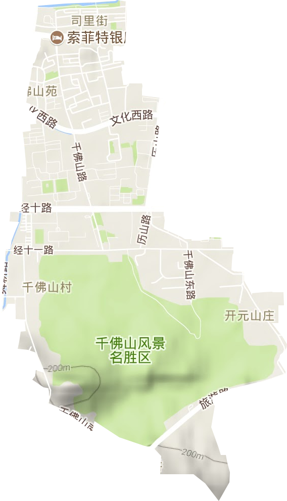 千佛山街道地形地图