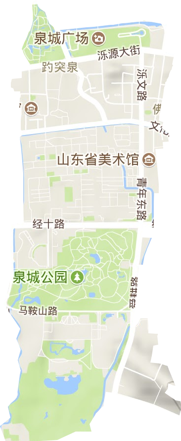 趵突泉街道地形地图