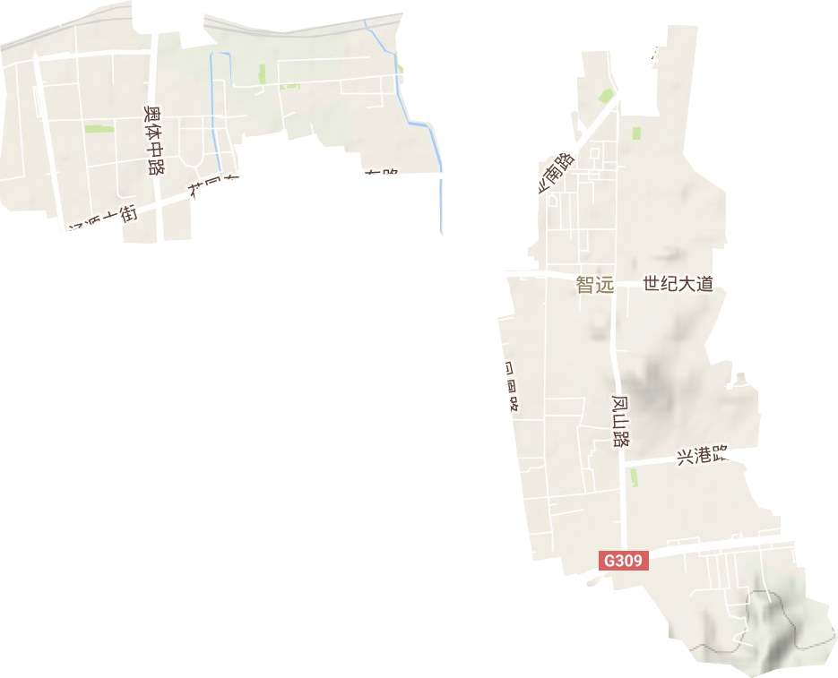 智远街道地形地图