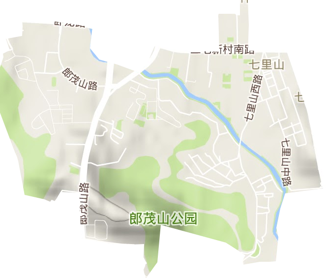 七里山街道地形地图