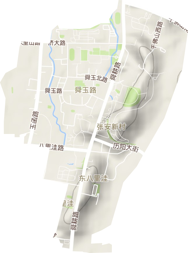 舜玉路街道地形地图