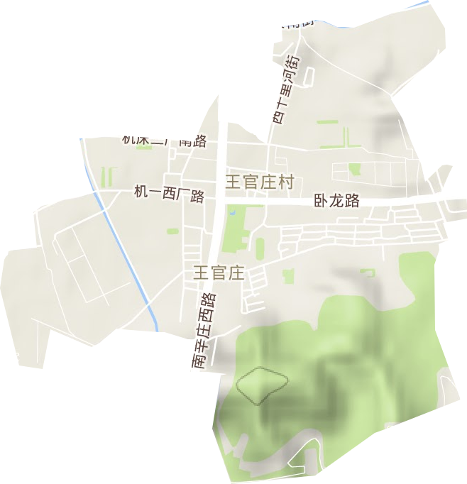 王官庄街道地形地图