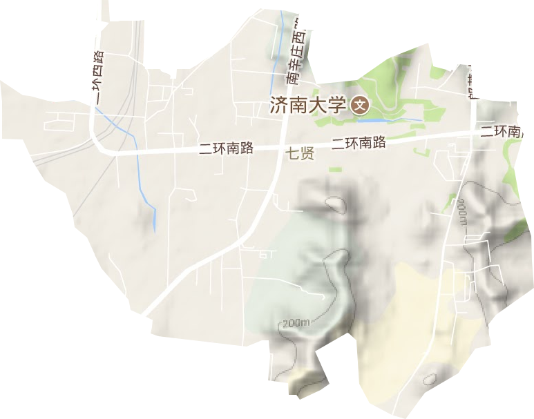 七贤街道地形地图