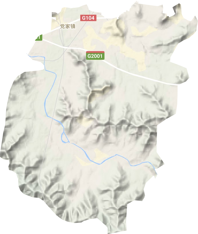 党家街道地形地图