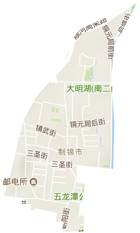 制锦市街道地形地图