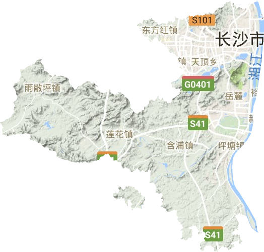 岳麓区地形地图