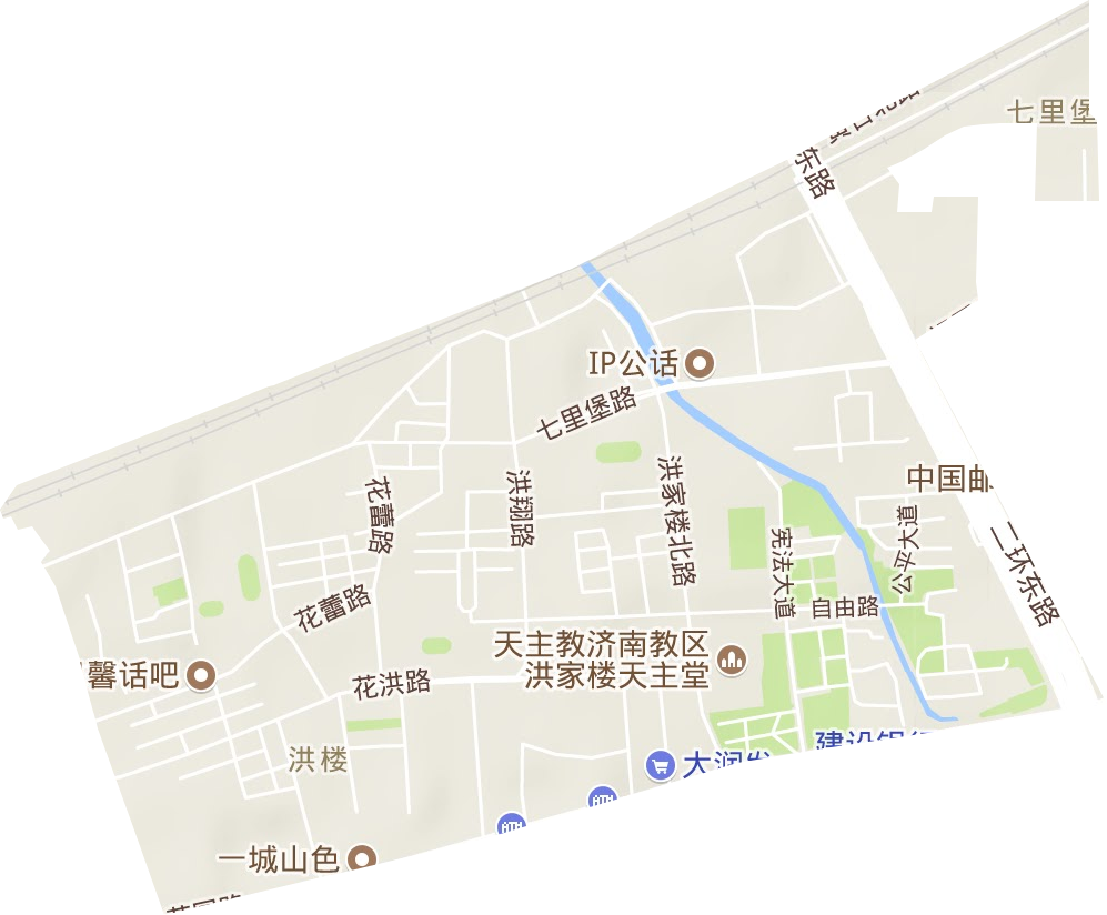 洪家楼街道地形地图