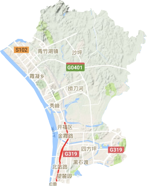 开福区地形地图