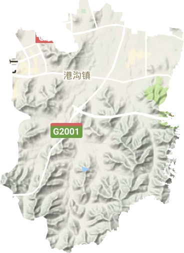 港沟街道地形地图