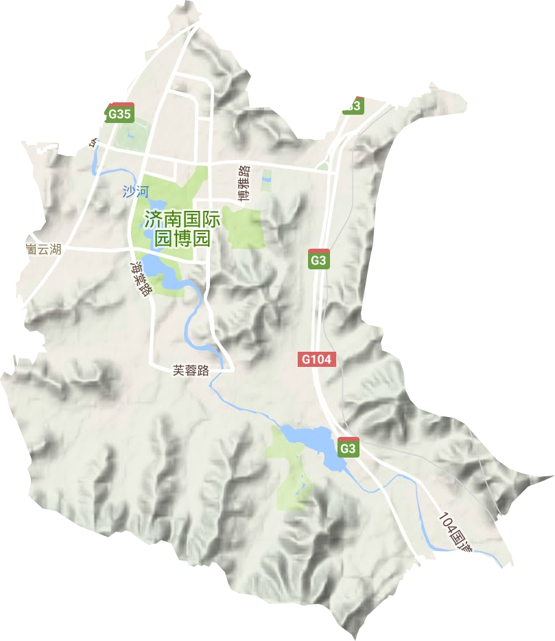 崮云湖街道地形地图
