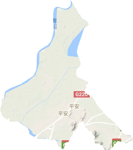 平安街道地形地图