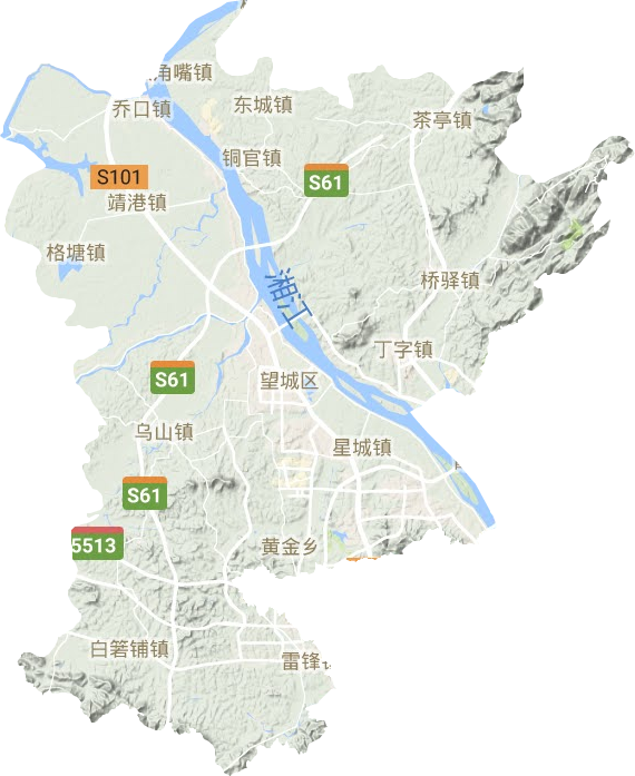 望城区地形地图