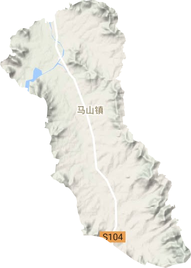马山镇地形地图