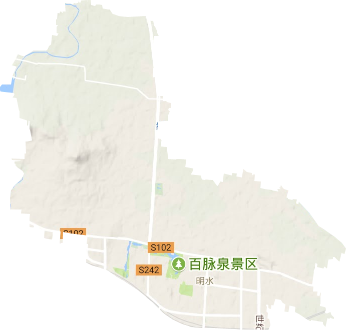 明水街道地形地图