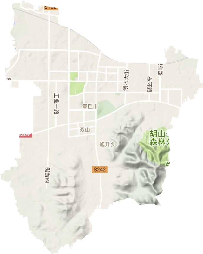 双山街道地形地图