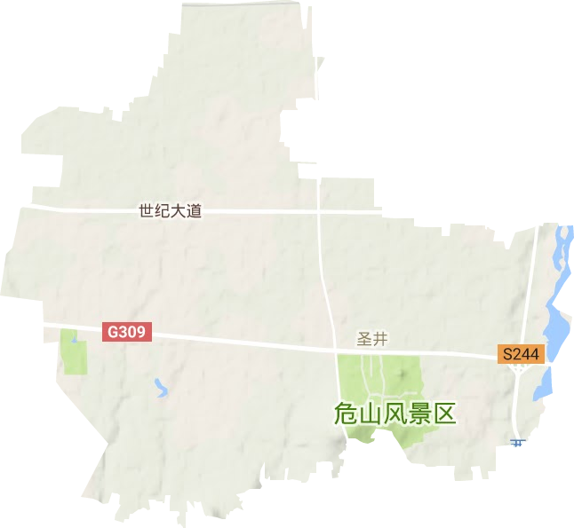 圣井街道地形地图