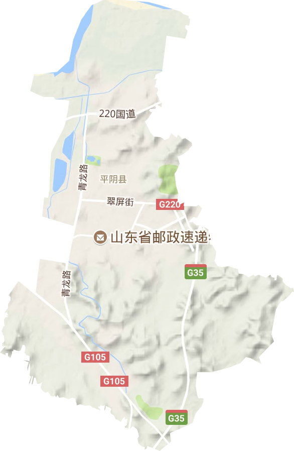 榆山街道地形地图