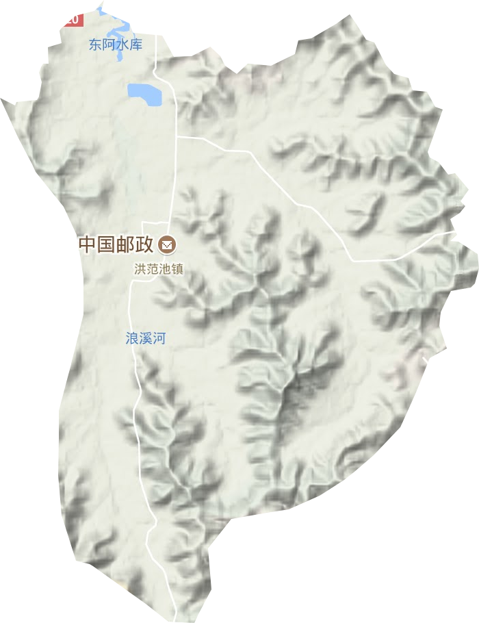 洪范池镇地形地图