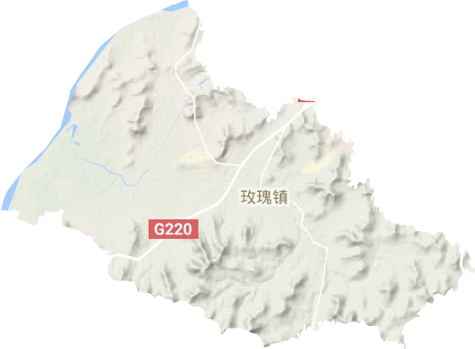玫瑰镇地形地图