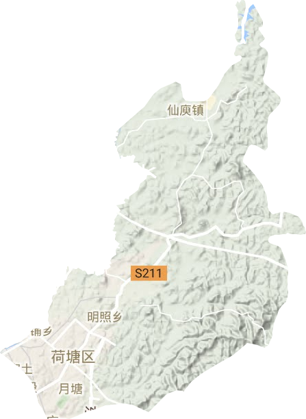 荷塘区地形地图