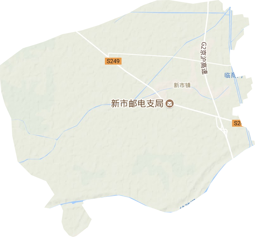 新市镇地形地图