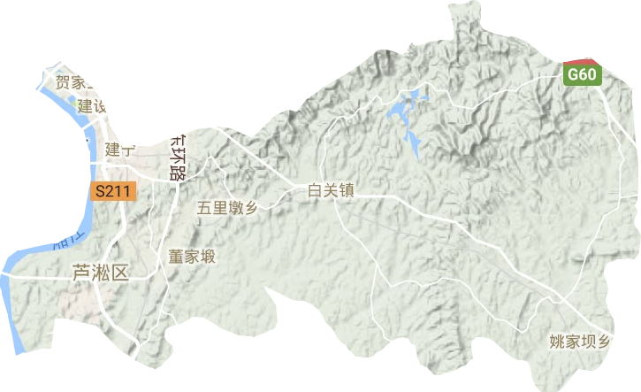 芦淞区地形地图