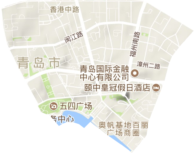 香港中路街道地形地图