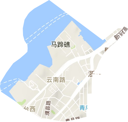 云南路街道地形地图