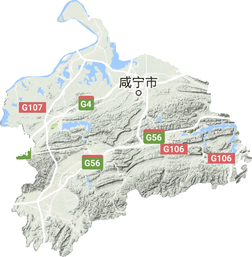 咸宁市地形地图