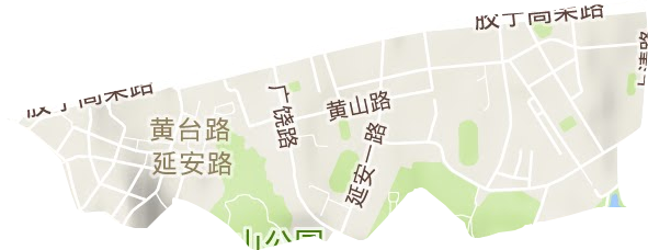 延安路街道地形地图