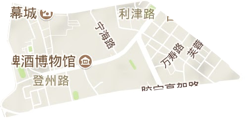 登州路街道地形地图