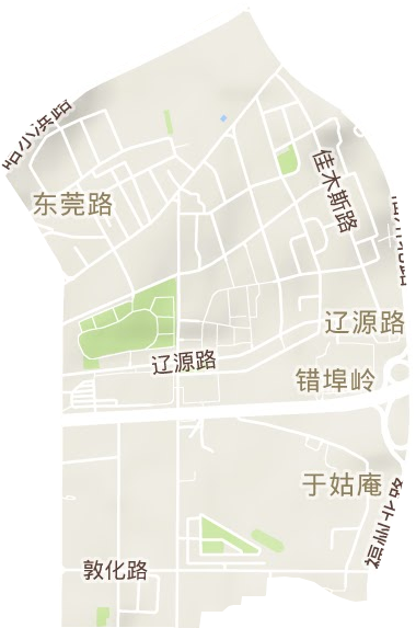 辽源路街道地形地图