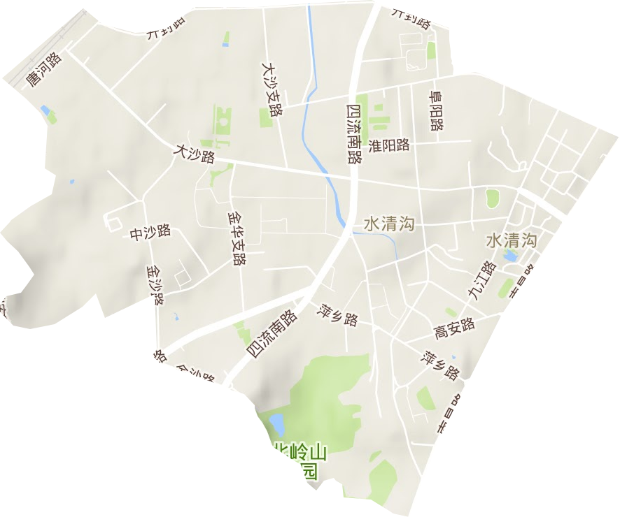 水清沟街道地形地图