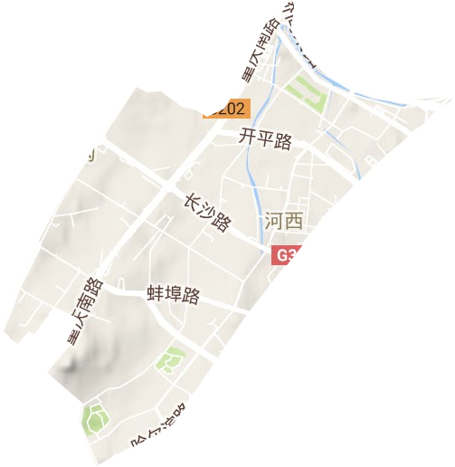 河西街道地形地图