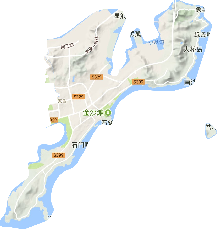 薛家岛街道地形地图