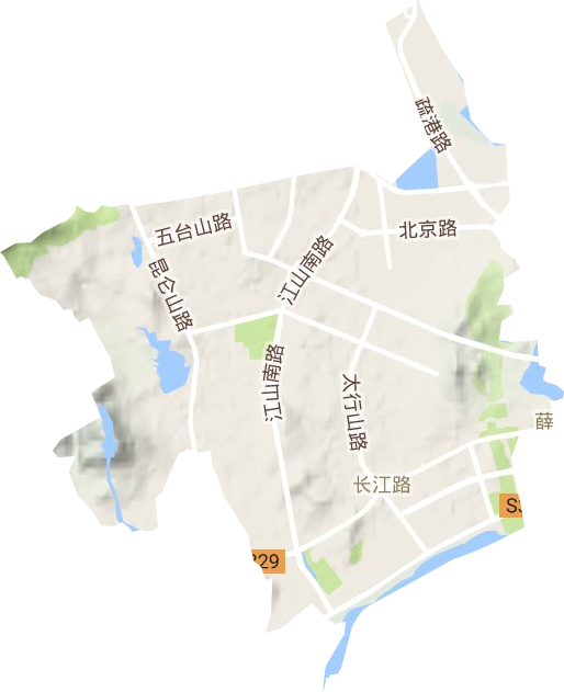 长江路街道地形地图