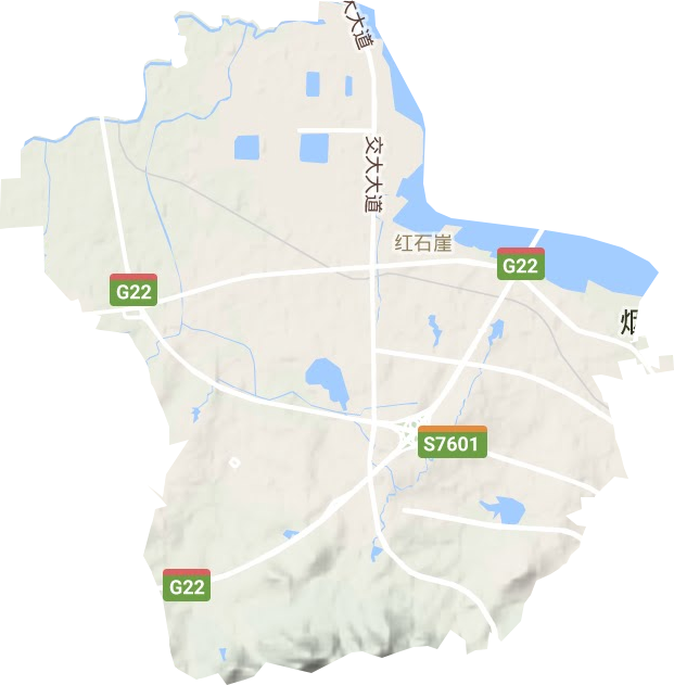 红石崖街道地形地图
