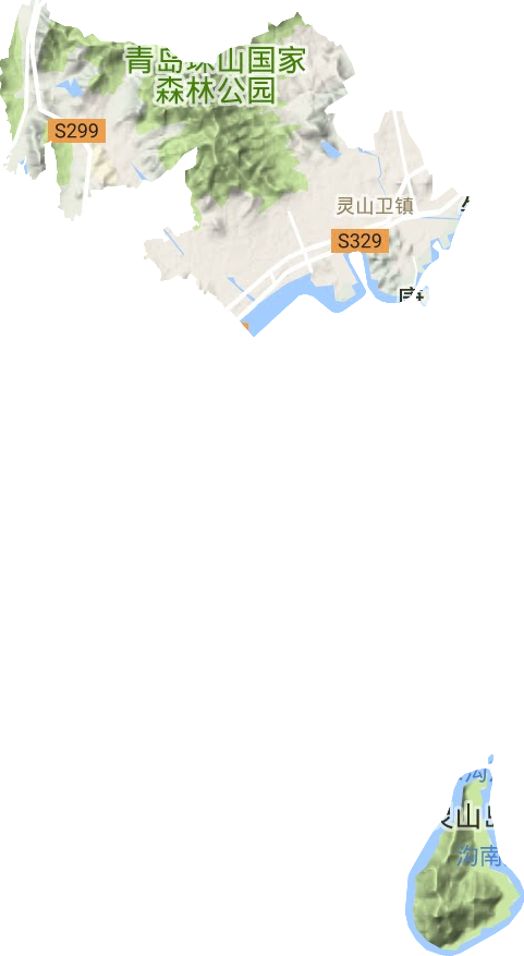 灵山卫街道地形地图