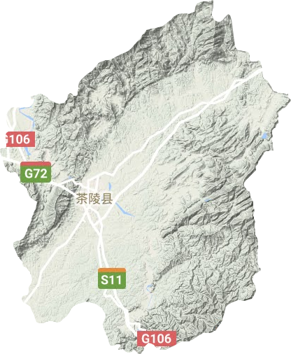 茶陵县地形地图