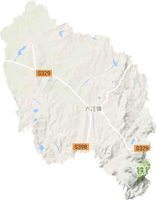 六汪镇地形地图