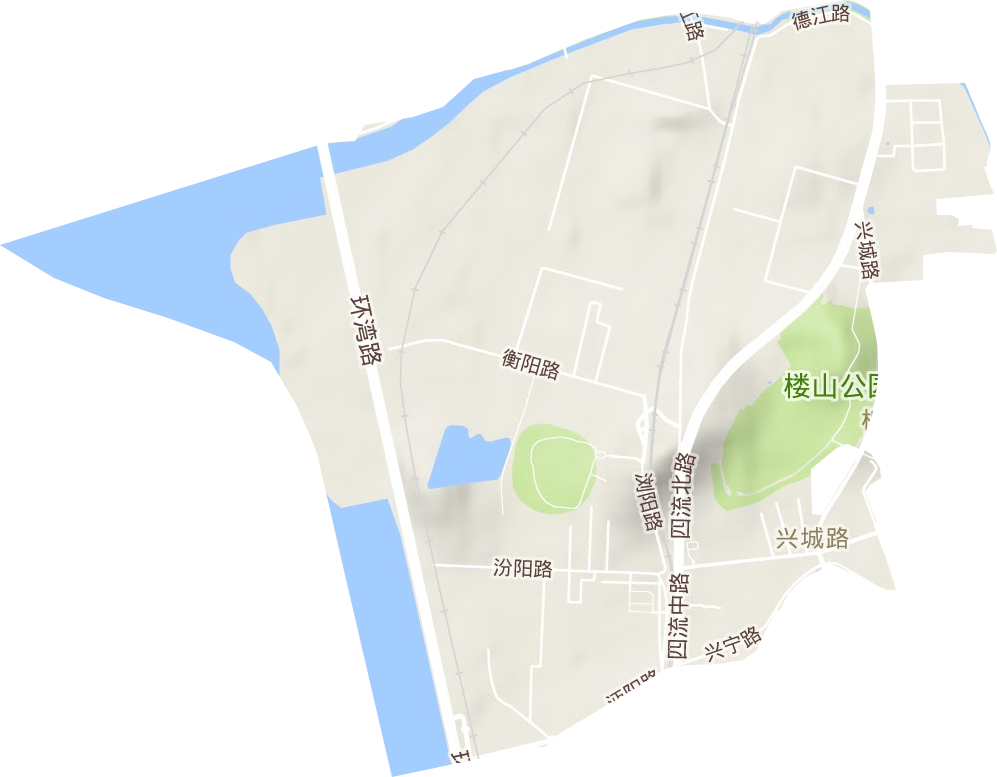 兴城路街道地形地图