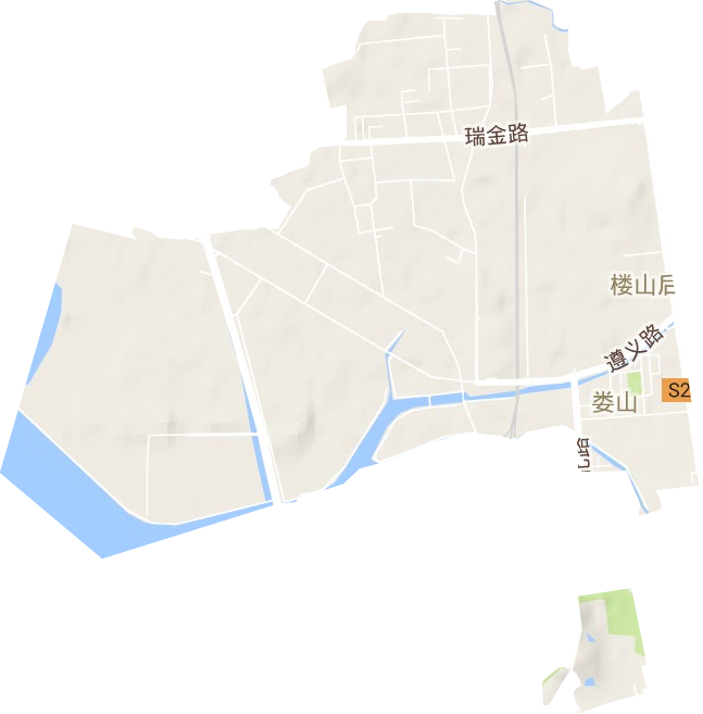 楼山街道地形地图