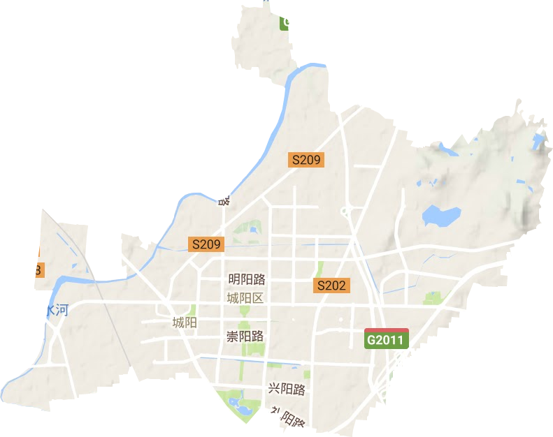 城阳街道地形地图