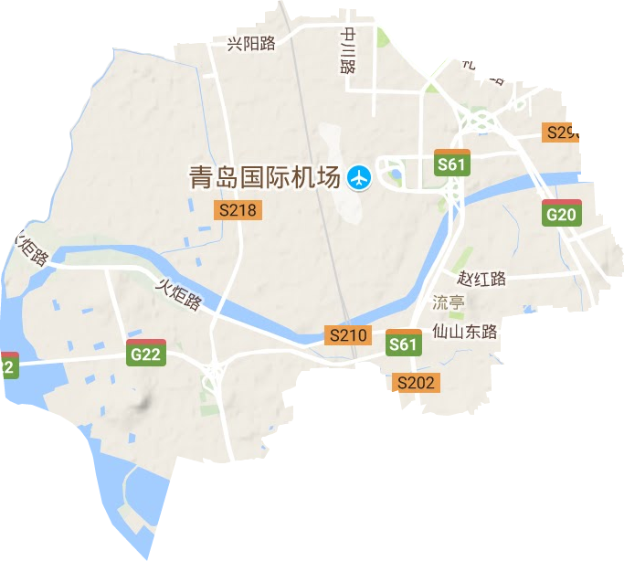 流亭街道地形地图