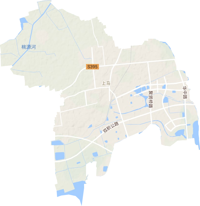 上马街道地形地图